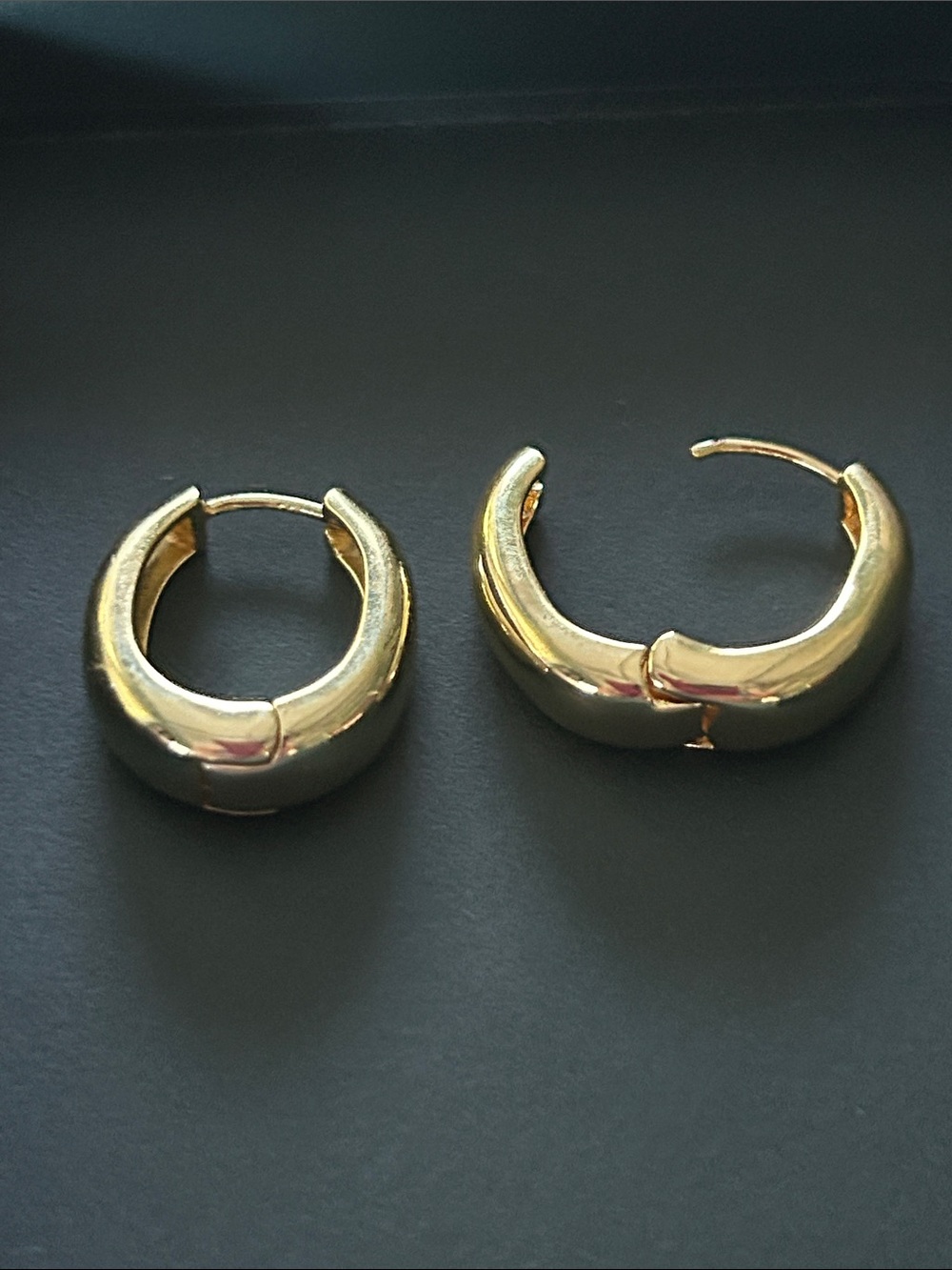 Golden Chunky Hoop Earrings - Women Jewelry